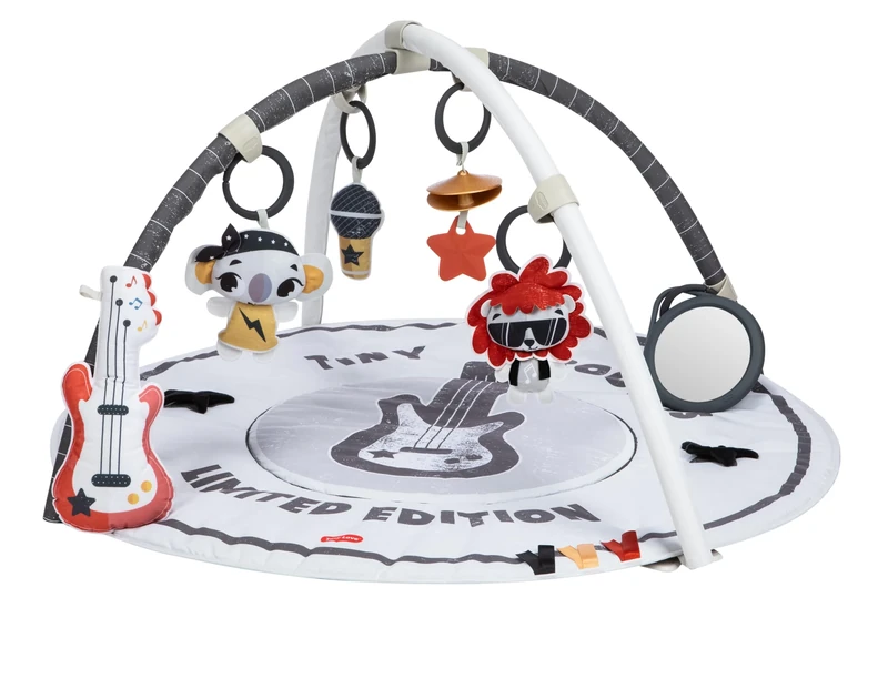Tiny Love Roll with Me Gymini, Groovy Rock 'n' Roll Inspired Baby Play Gym with Music, 0-36 Months, Baby Play Mat, 20 Activities, Musical Take-Along Toy, Adjustable Arches, Tiny Rockers