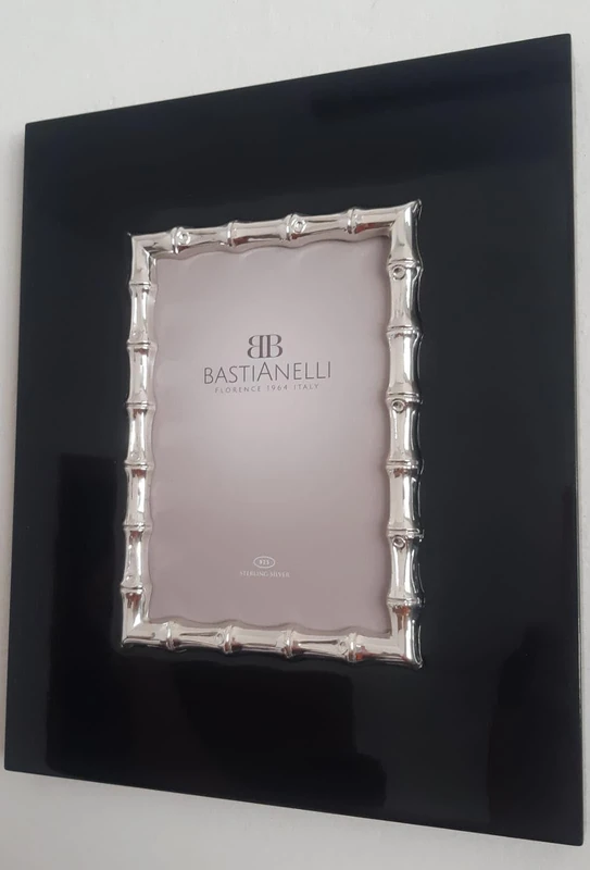 Bastianelli 925 Silver Bamboo Frame or Mirror with Polished Wood