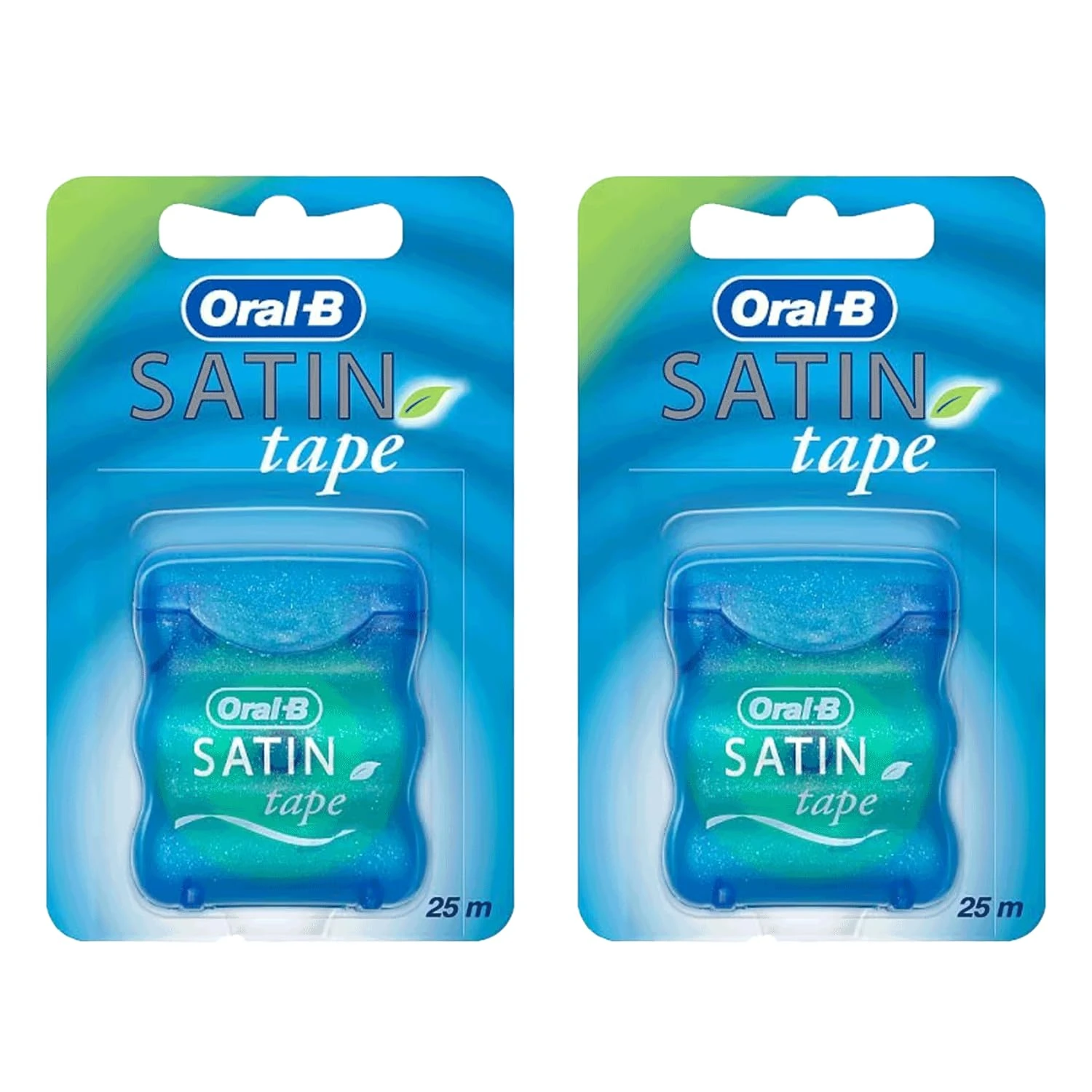 2 x Oral Satin Tape 25m Dental Waxed Mint Flossing Tape Oral Care for Fresh Clean Feel