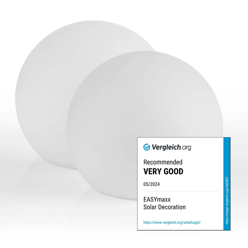 EASYmaxx Set of 2 LED Solar Lights with Colour Changing, Decorative Garden Light with LED Lighting, Beautiful Light Effects with Daylight Sensor, Indoor and Outdoor Garden Decoration,