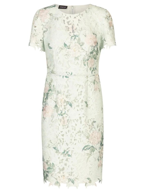 APART Fashion Printed lace Dress, Jade-Multicoloured, 14