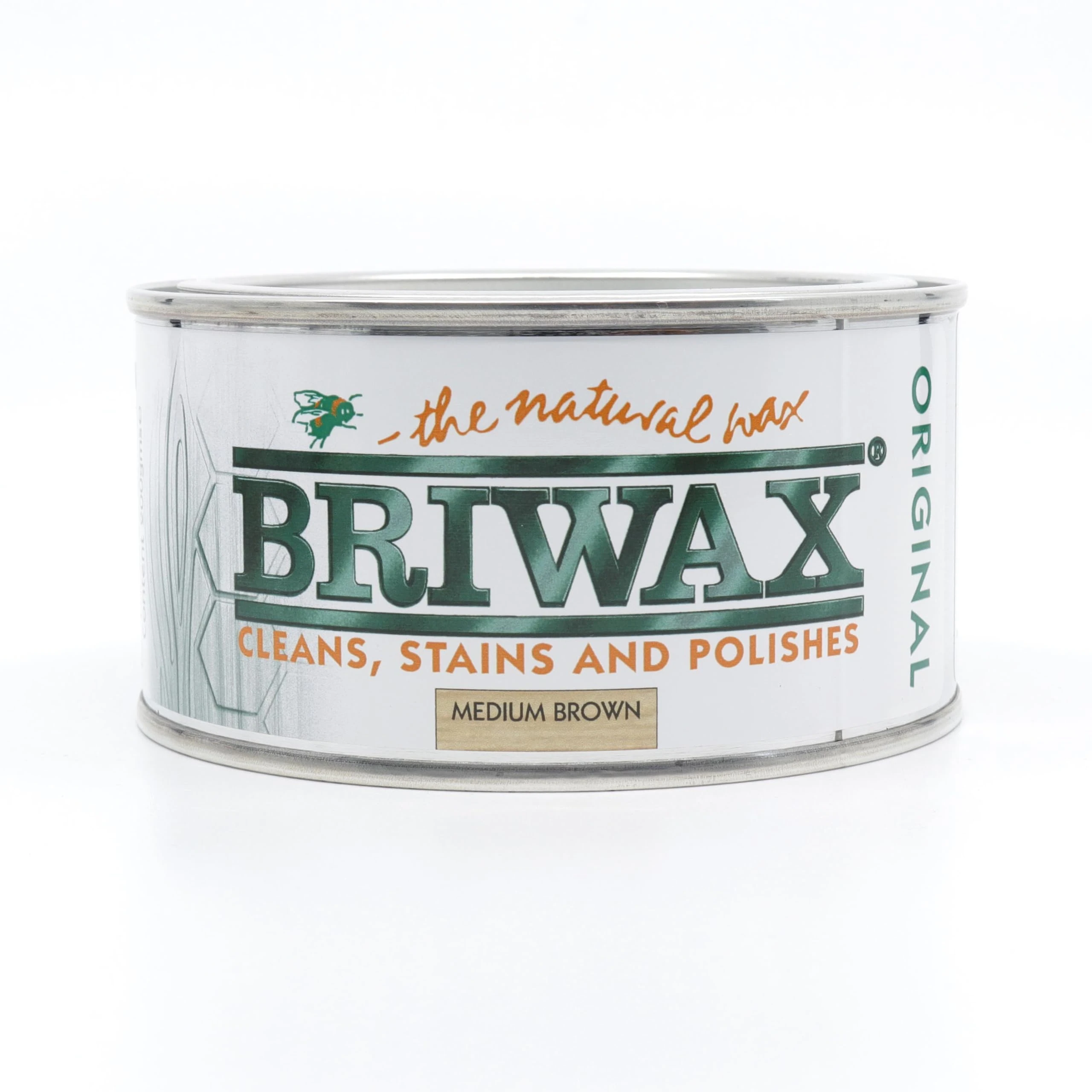 Briwax Original Medium Brown 200g - New Size for Smaller Jobs - The Natural Wax - Cleans, Stains and Polishes