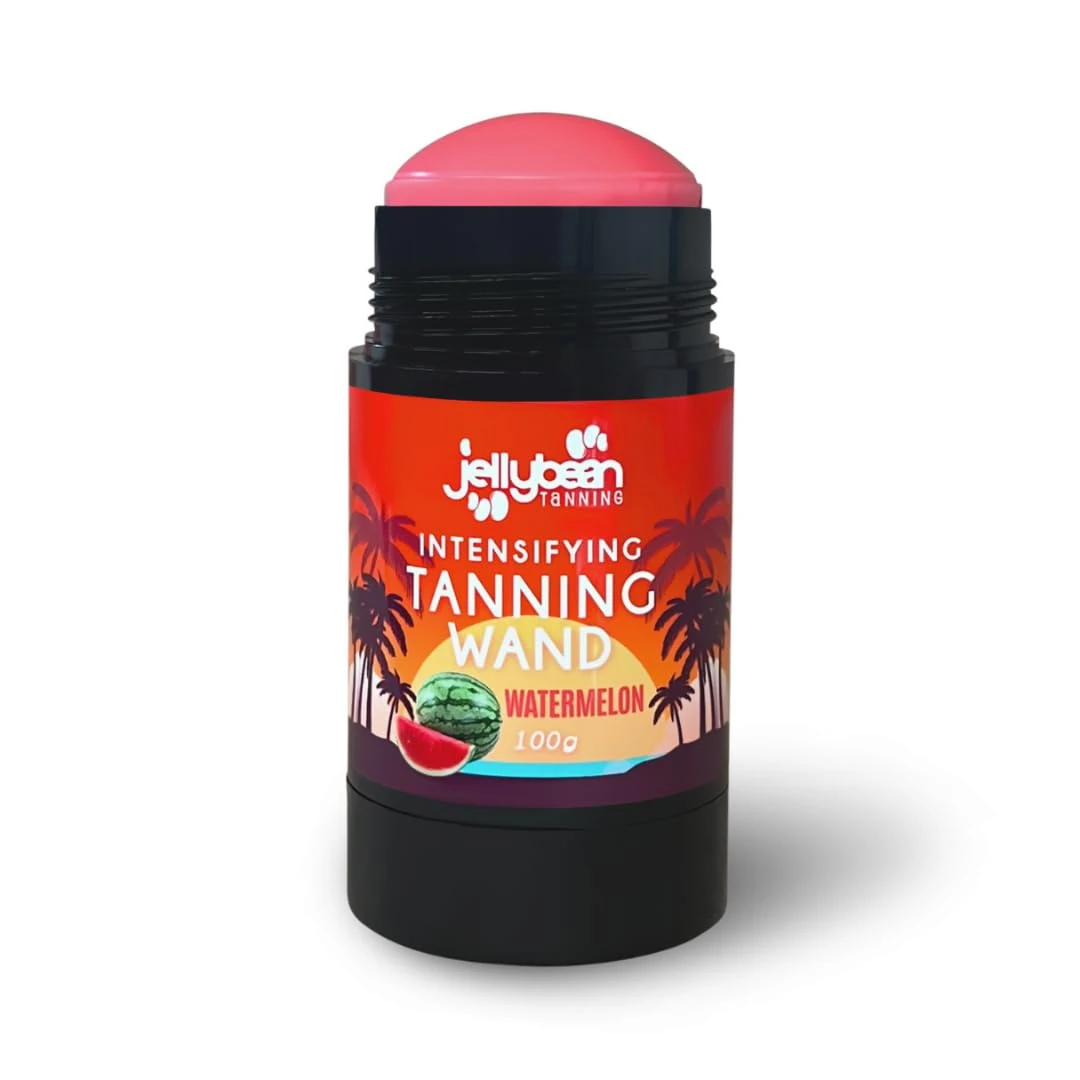 Jellybean Tanning Intensifying Wand 100g, Watermelon Scent – Sunbed & Outdoor Tanning Accelerator with Cocoa Butter, Watermelon Seed Oil & Vitamin E – Achieve a Deep Tan with Nourishing Ingredients
