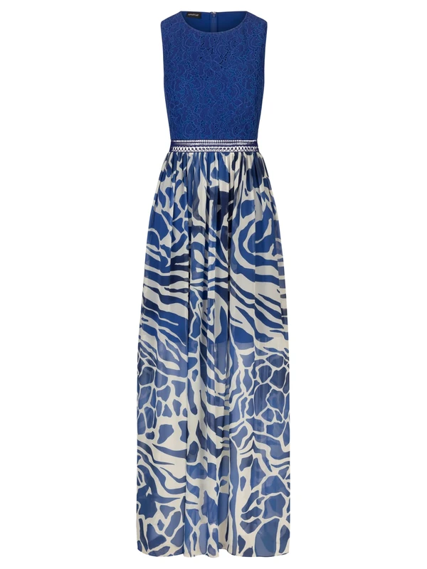 APART Fashion Women's Abendkleid Dress, Royal Blue-Cream, 10