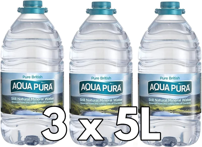 Aqua 5 Litre Still Natural Mineral Water, 5L, Pack of 3