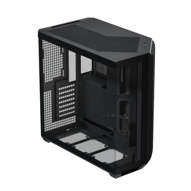 APNX V1 Mid-Tower ATX Dual Chamber ATX PC Case, Panoramic Glass Panels, 10 Fan Slots, 360mm Radiator Stand, Front Angle Suction 16cm x 2, GPU Stand