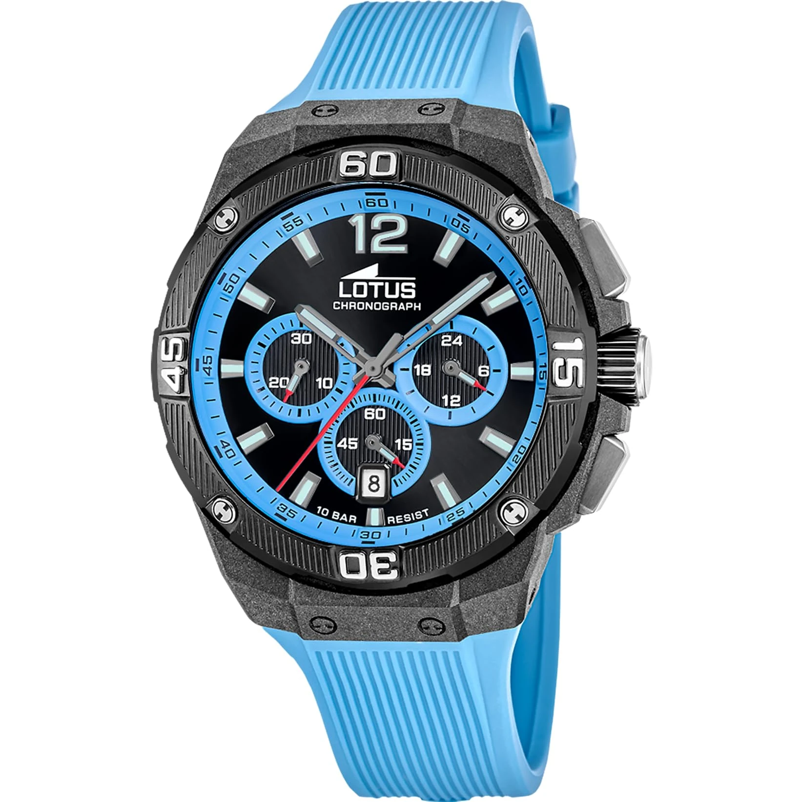 Lotus 18975/4 Mens Carbon Fiber Chronograph Watch with Leather Strap