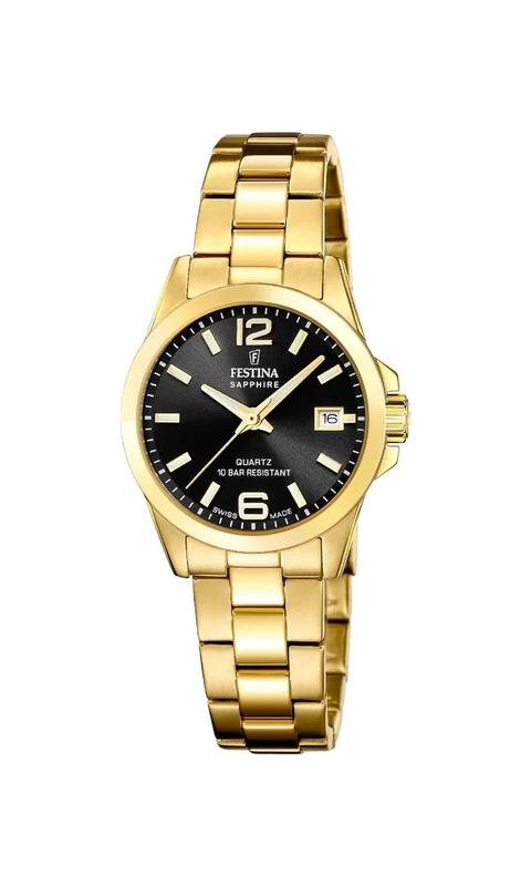 Festina Swiss Made Ladies Gold PVD-Plated Steel Watch with Bracelet F20050/4