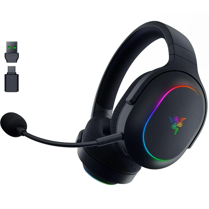 Razer Barracuda X Chroma - Wireless Multi-Platform Gaming Headset with 6 Zone Chroma RGB (SmartSwitch Hyperspeed & Bluetooth, 40mm Drivers, Detachable HyperClear Cardioid Mic) Black