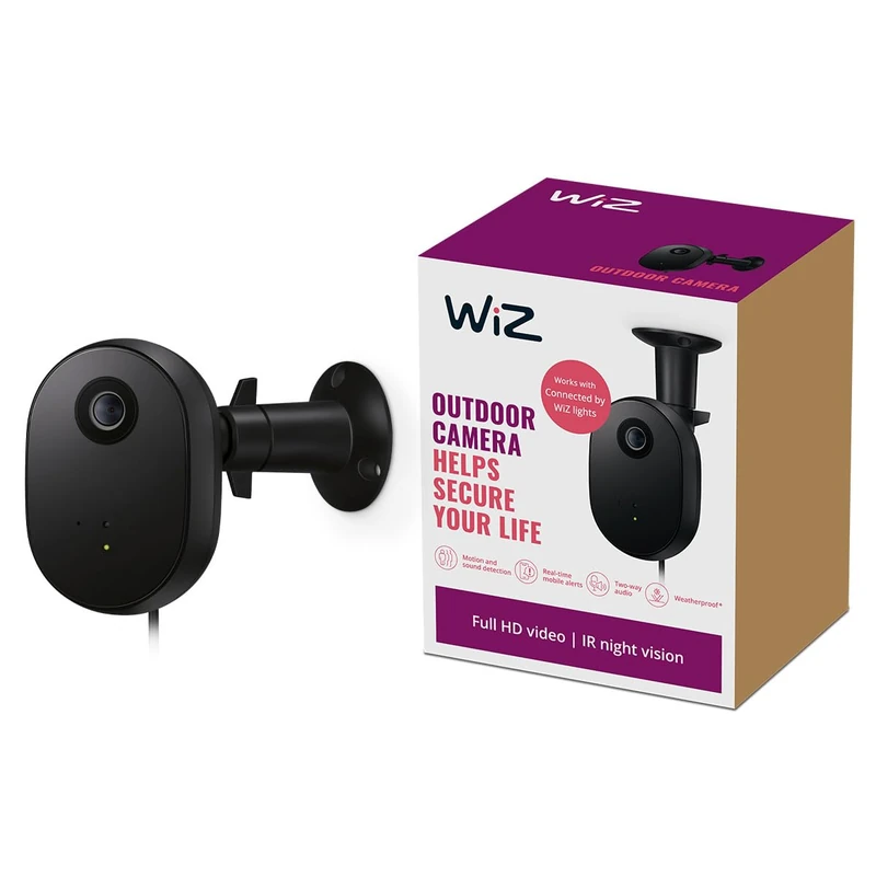 WiZ Smart Outdoor Camera - Live video stream - Two-way audio - Instant notifications - Pair with your smart lighting - Night vision