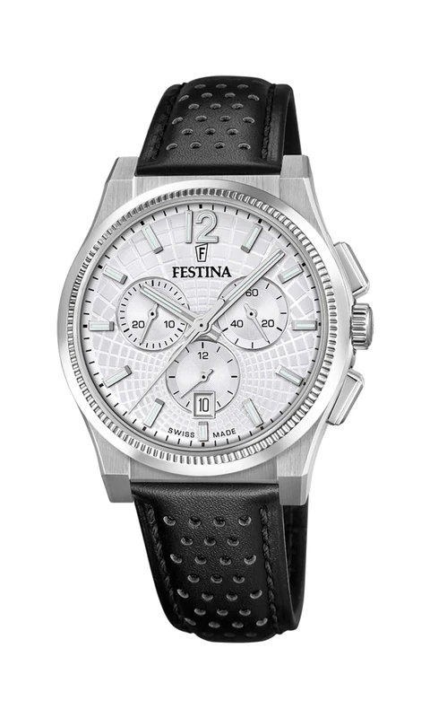 Festina F20060/1 Swiss Made Mens Chronograph Leather Watch