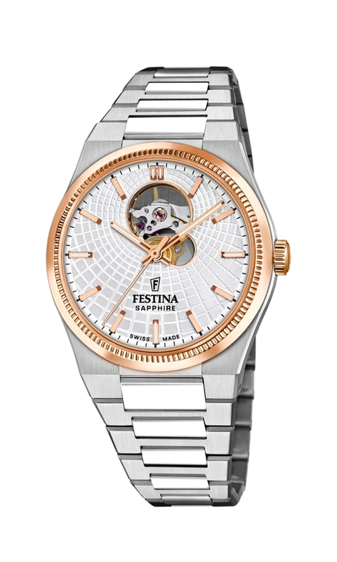 Festina Swiss Made Mens Rose Gold PVD-Plated Automatic Watch with Bracelet F20061/1