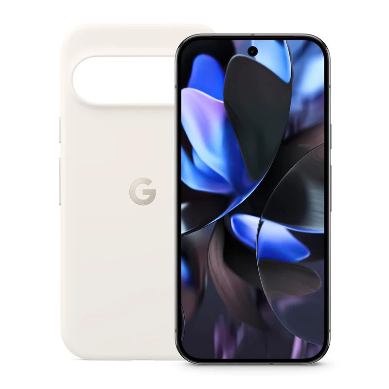 Google Pixel 9 Pro - Unlocked Android Smartphone with Gemini, Triple Rear Camera System, 6.3" Super Actua Display - Obsidian, 512GB + Pixel 9 & Pixel 9 Pro Case - Porcelain