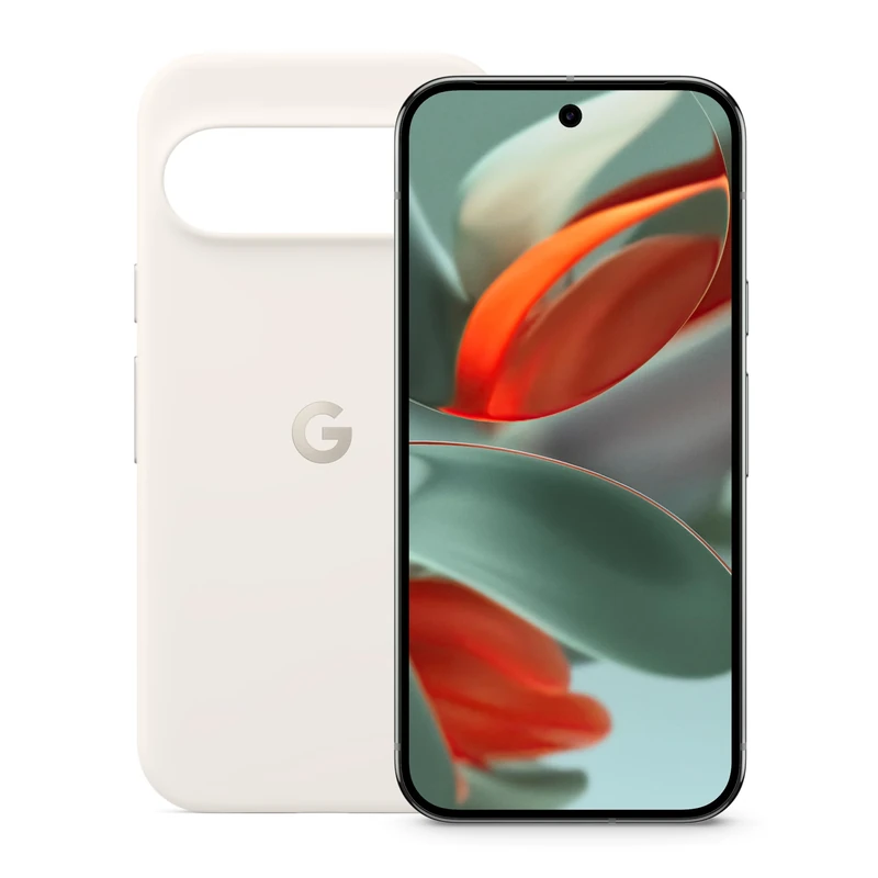 Google Pixel 9 Pro - Unlocked Android Smartphone with Gemini, Triple Rear Camera System, 6.3" Super Actua Display - Hazel, 512GB + Case - Porcelain