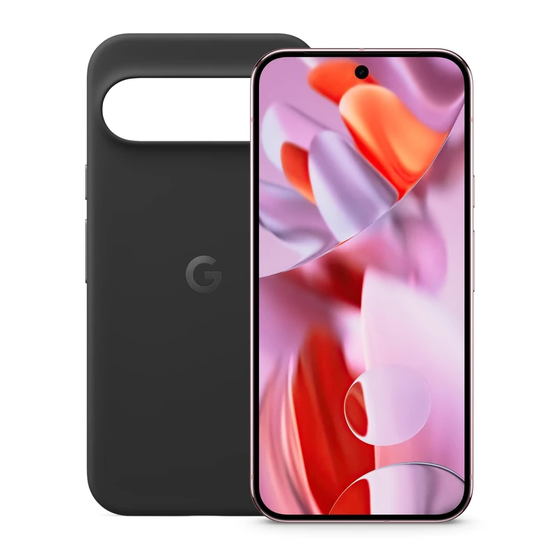 Google Pixel 9 Pro XL - Unlocked Android Smartphone with Gemini, Triple Rear Camera System, 6.8" Super Actua Display - Rose Quartz, 256GB + Pixel 9 Pro XL Case - Obsidian