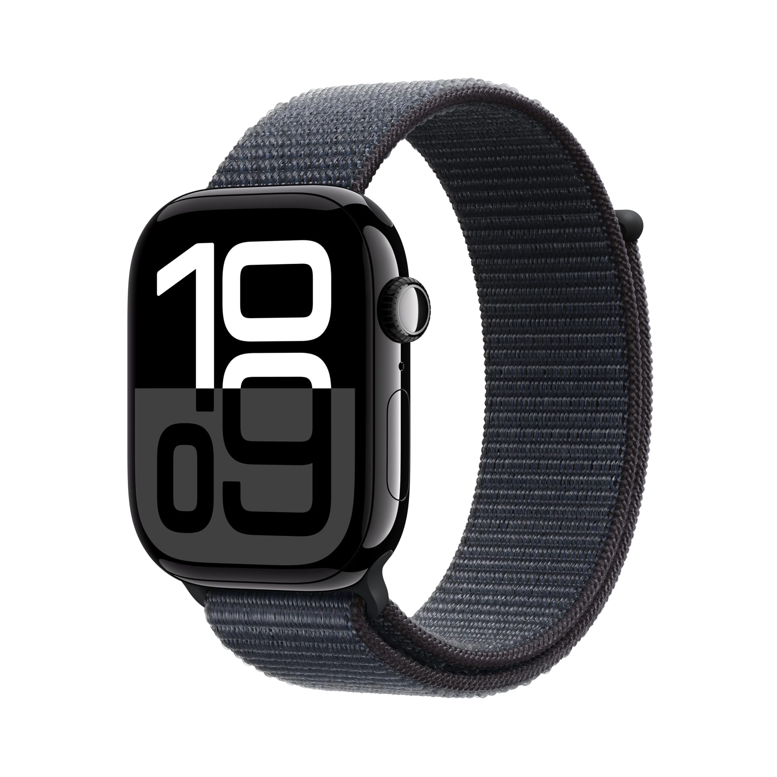 Apple Watch Series 10 GPS + Cellular 42 mm Smartwatch with Jet Black Aluminium Case with Ink Sport Loop - One Size. Fitness Tracker, ECG App, Always-On Retina Display, Carbon Neutral