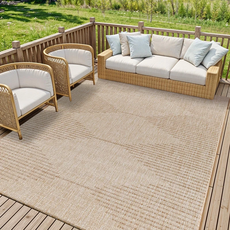 Livabliss Sevilla Indoor Outdoor Rug - Large Boho Rugs for Living Room 200x275 cm Dining, Kitchen Carpet, Patterned Neutral and Coloured Rugs, Waterproof, Stain Durable - Cream, Brown