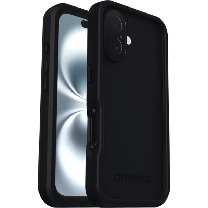 OtterBox Frē Series MagSafe Case for iPhone 16, Waterproof (IP68), Shockproof, Dirtproof, Protective Case with built in Screen Protector, x5 Tested to Military Standard, Black