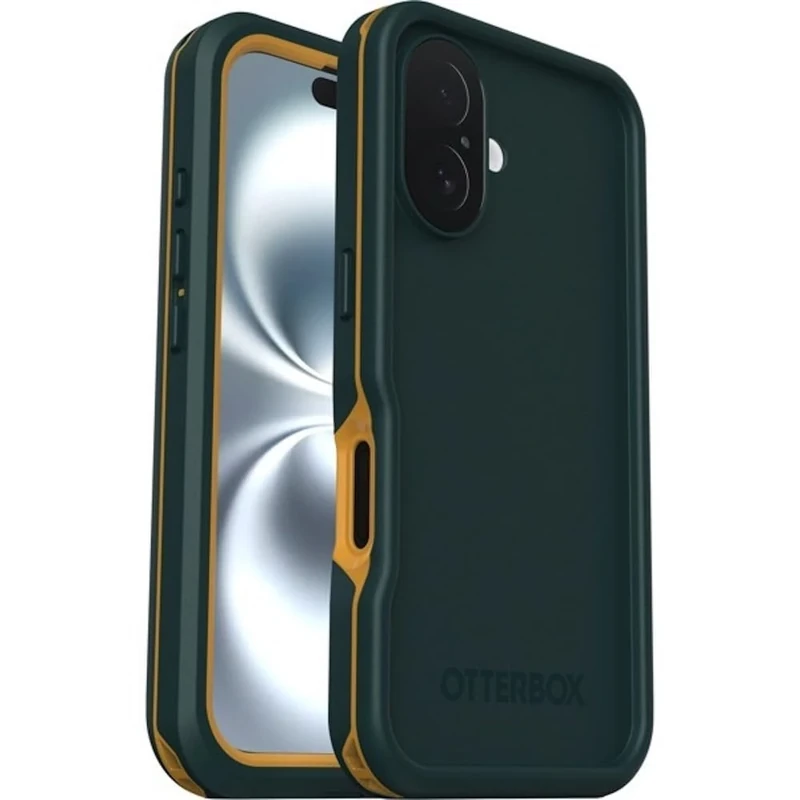 OtterBox Frē Series MagSafe Case for iPhone 16, Waterproof (IP68), Shockproof, Dirtproof, Protective Case with built in Screen Protector, x5 Tested to Military Standard, Green