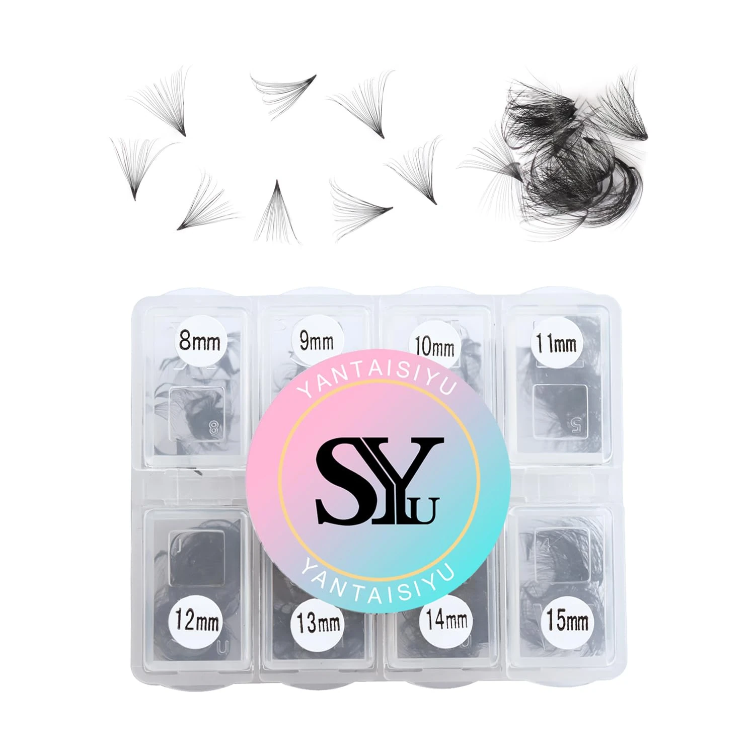 600 Fans 20D Premade Volume Eyelash Extensions 8-15mm Mixed Length Pre-made Fans Thin Volume Lash Extensions D Curl Handmade Loose Volume Lashes (20D-0.05-D-8-15mm）