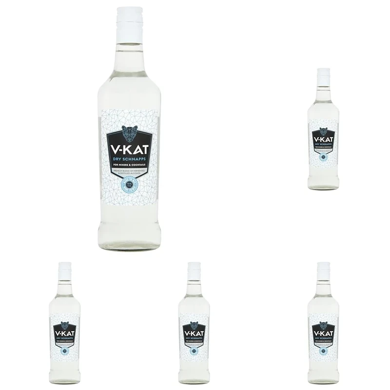 V-Kat Made To Mix Dry Schnapps - 15% Vol - 100cl (Pack of 5)