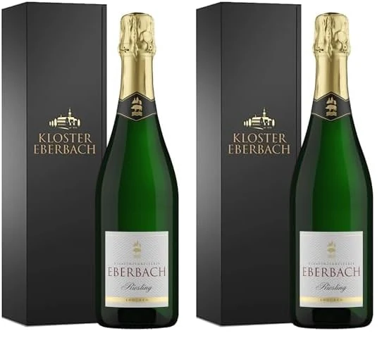 Kloster Eberbach - Gift Set - German Sparkling Wine - Riesling - Dry Sparkling Wine from Rheingau (1 x 0.75 l) (Pack of 2)