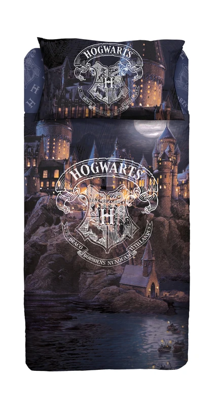 Harry Potter Official 100% Cotton Single Bed Sheet Set + Fitted Sheet + Pillow Case
