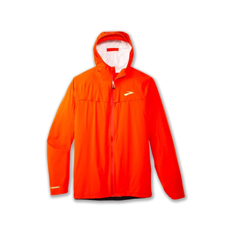 BROOKS 211448686 High Point Waterproof Jacket Jacket Men's Cherry Tomato/Phantom Grey Size 35