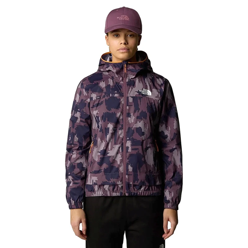 The North Face Women's Ma Wind Track Top Print Jacket, Midnight Mauve Painted, XS
