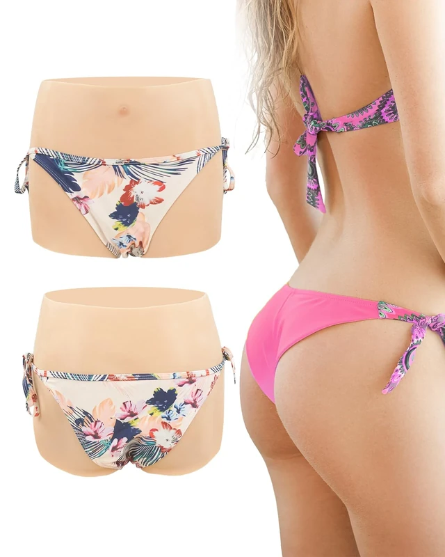 Minaky Silicone Pants Silicone Hip Lift Butt Enhancer Silicone Gaff Panties With Catheter Inserts For Drag Queens Transgender,Asian Yellow