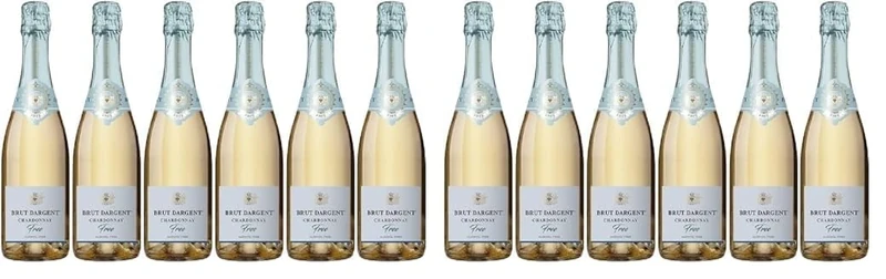Brut Dargent Free Chardonnay - Sparkling White Wine without Alcohol - Origin : France (6 x 0.75 L) (Pack of 2)