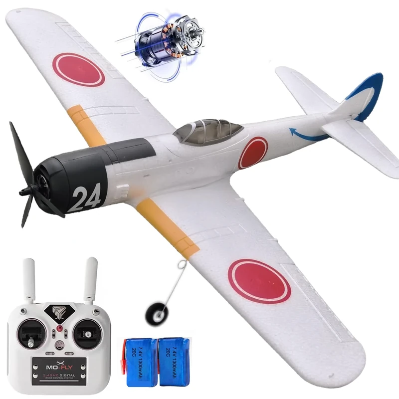 Ssccgym RC A6M Fighter - 4-Channel Brushless 3D Stunt, 2-Battery RTF