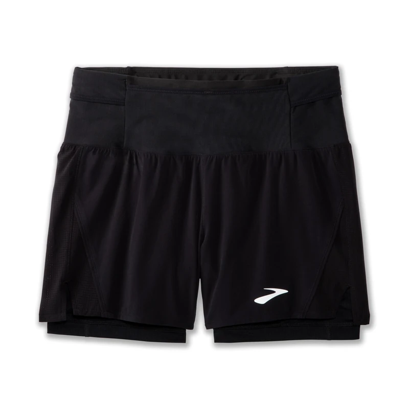 BROOKS 211495001 High Point 5" 2-in-1 Short 2.0 Shorts Men's Black Size 40 - Image 1