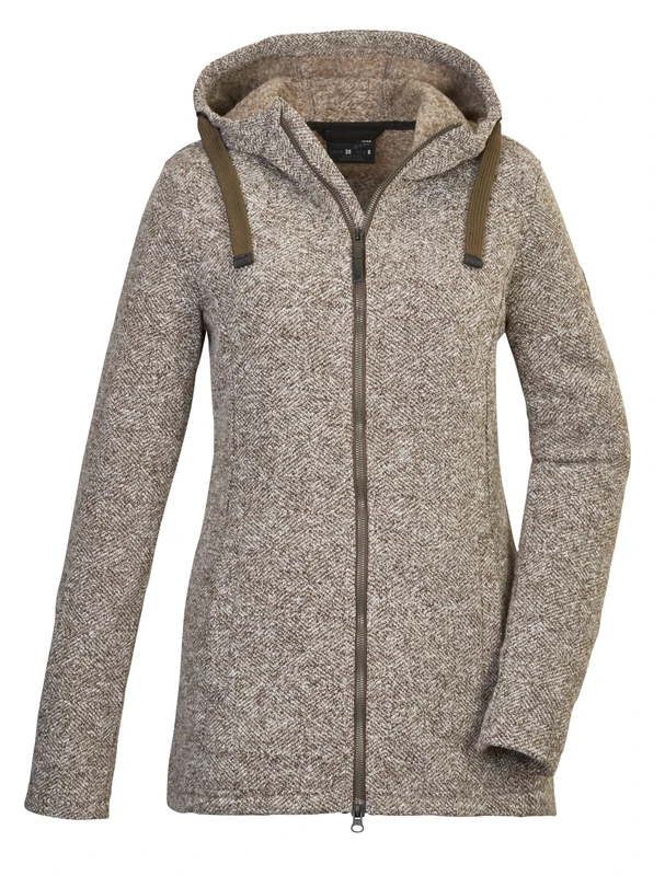 G.I.G.A. DX Women's Knitted Fleece Jacket with Hood GW 72 WMN KNTFLC JCKT, Olive Brown, 40, 42437-000