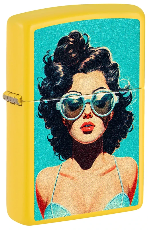 Zippo Windproof Lighter - Vintage Pinup Design - Refillable - Gift Box - Metal - Made in USA
