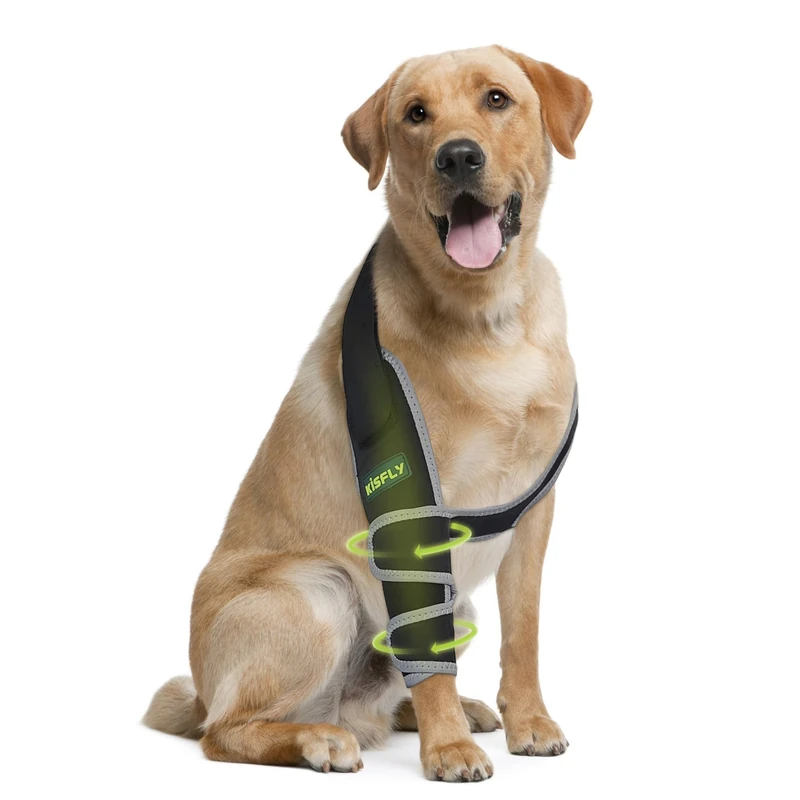 KISFLY Dog Front Leg Brace for Osteoarthritis Elbow Hygroma Dysplasia Shoulder Dislocation Elbow Calluses Dog Elbow Protector Prevent Licking Wound with Reflective Right Leg XL