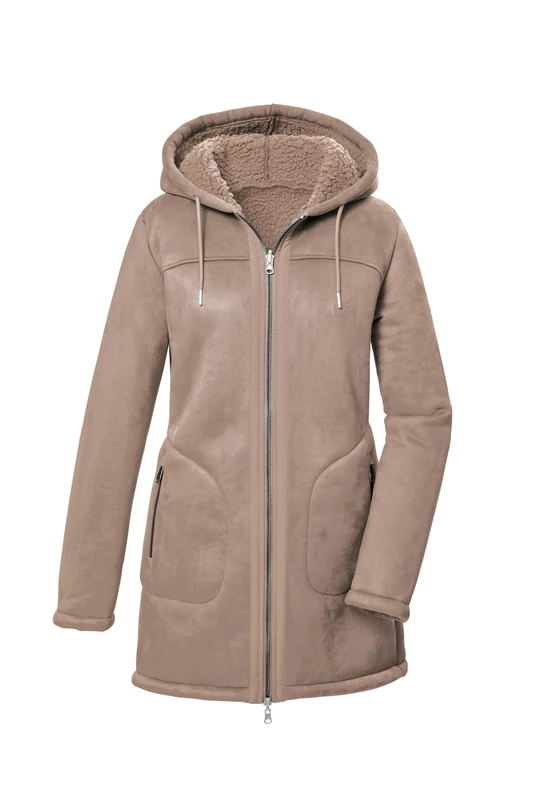 G.I.G.A. DX Women's Reversible Parka in Suede Look with Hood, Birch, 16 - Image 1