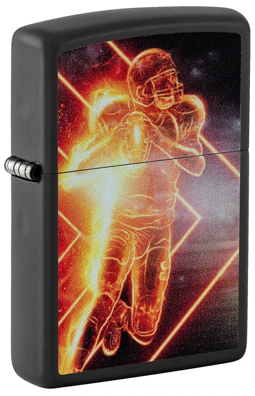 Zippo Windproof Lighter - Football Player Design - Refillable - Gift Box - Metal - Made in USA
