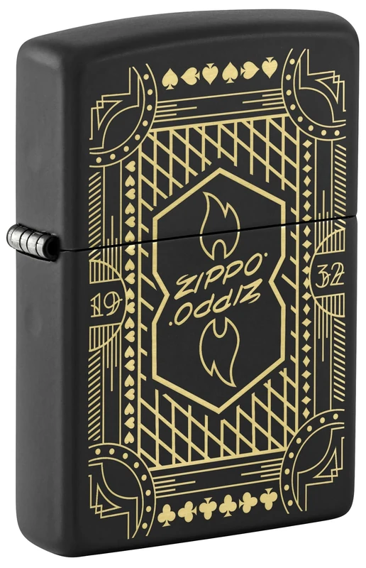 Zippo Windproof Lighter - Zippo Design Black Matte - Refillable - Gift Box - Metal - Made in USA
