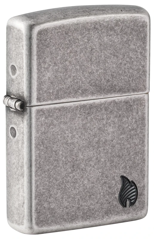 Zippo - Windproof Lighter, Antique Silver, Armour Flame Series, Deep Carve, Refillable, Reusable, Windproof Design, Gift Box, Made in the USA