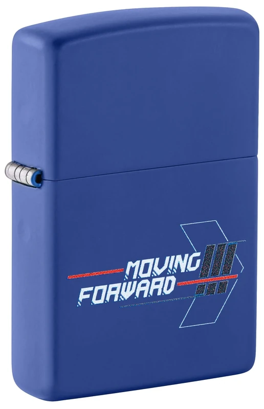 Zippo Windproof Lighter, Moving Forward Design – Blue, with Colour Image – Refillable, Reusable, Windproof Design – Comes in Gift Box – Made in USA