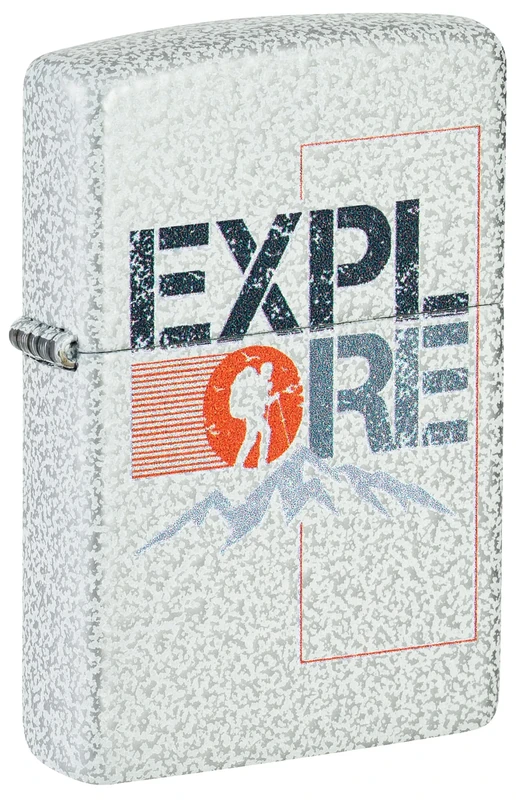 Zippo Windproof Lighter - Explore Design - Refillable - Gift Box - Metal - Made in USA