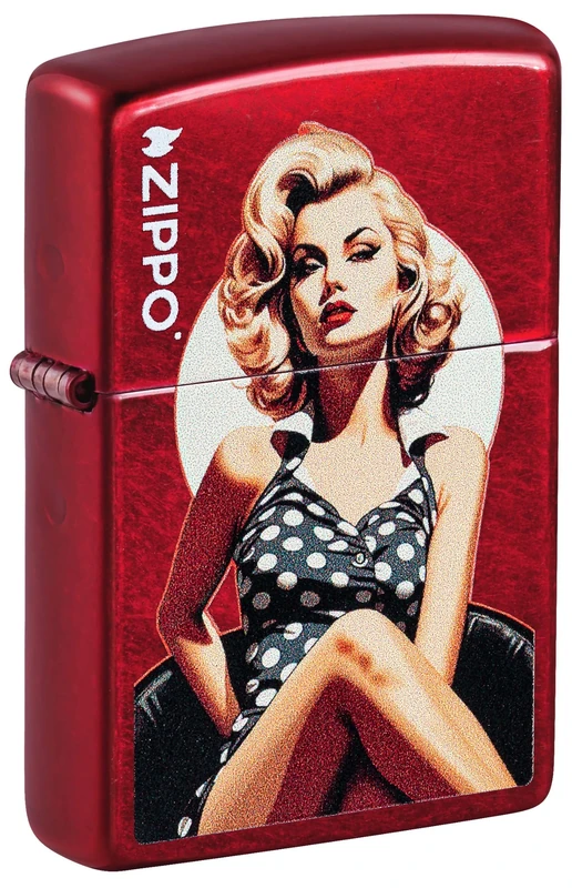 Zippo Windproof Lighter - Vintage Pinup Design 2 - Refillable - Gift Box - Metal - Made in USA