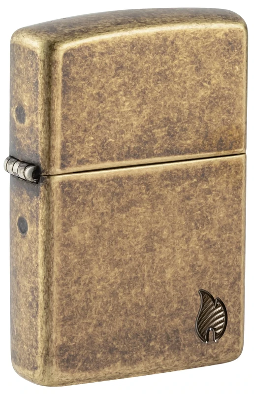 Zippo - Windproof Lighter, Armour Series Flame, Antique Brass, Deep Carve, Refillable, Reusable, Windproof Design, Gift Box, Made in the USA