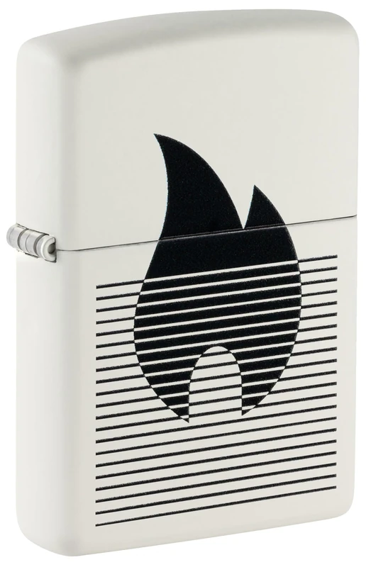 Zippo Windproof Lighter - Zippo Design White Matte - Refillable - Gift Box - Metal - Made in USA