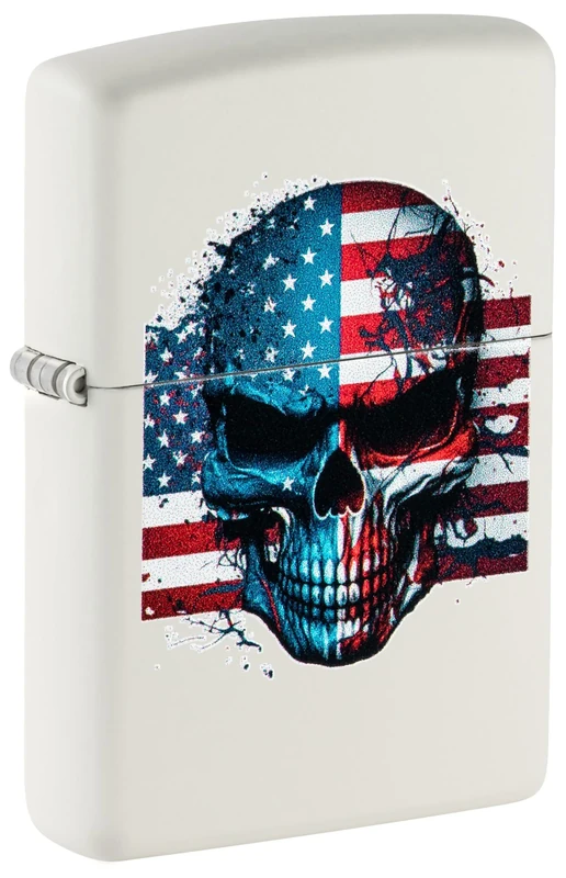 Zippo Windproof Lighter - Skull Flag Design - Refillable - Gift Box - Metal - Made in USA