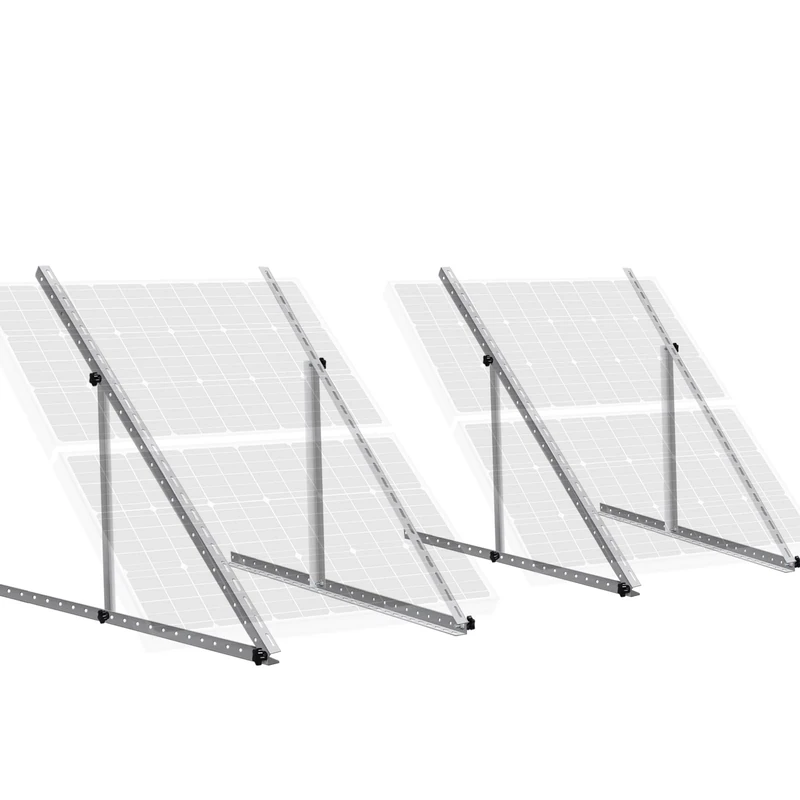 ECO-WORTHY 2-Sets 45" inch Adjustable Solar Panel Mount Brackets Kit, Upgrade Foldable Tilt Legs, Pre-Mounted, 0-90° Angle Adjustment Scale Markings, for 100-400W on Roof, RV, Van, Off-Grid Systems