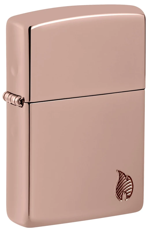 Zippo - Windproof Lighter, Armour Series Flame, Highly Polished Rose Gold, Deep Carve, Refillable, Reusable, Windproof Design, Gift Box, Made in the USA