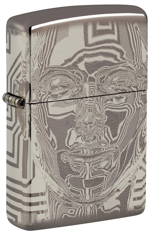 Zippo - Windproof Lighter, 3D Metal Head Design, Black Ice, 360° Photo Image, Refillable, Reusable, Windproof Design, Gift Box, Made in the USA
