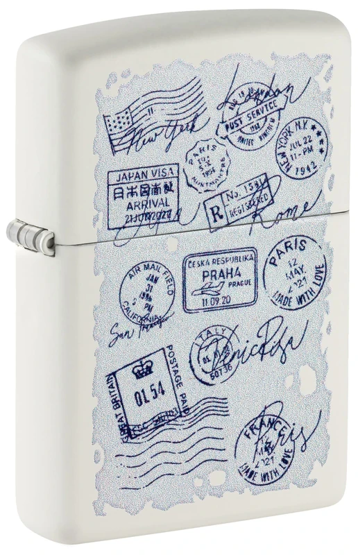 Zippo Windproof Lighter - Stamps Design - Refillable - Gift Box - Metal - Made in USA